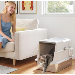 Закрытый туалет для кошек PawHut D31-141V02LG (Grey/Silver) Thumb