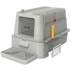 Litiera inchisa pentru pisici PawHut D31-150V00LG (Light Grey/Inox)