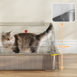 Litiera inchisa pentru pisici PawHut D31-150V00LG (Light Grey/Inox) Thumb