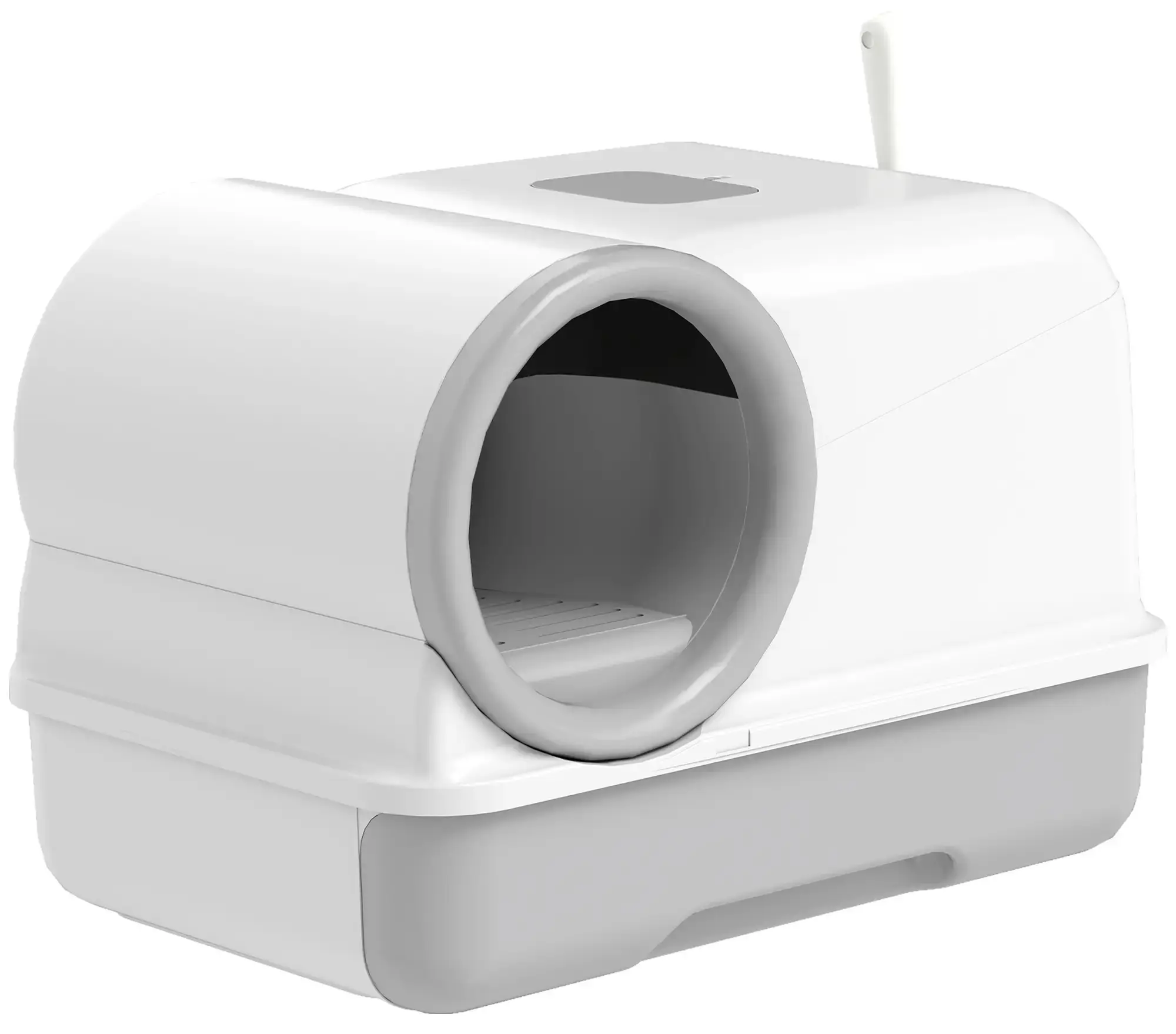 Закрытый туалет для кошек PawHut D31-155V00GY (Grey/White) - 2