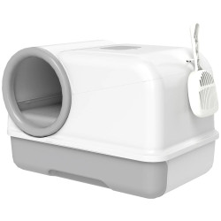 Закрытый туалет для кошек PawHut D31-155V00GY (Grey/White) Thumb