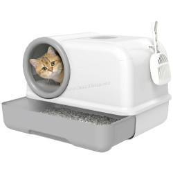 Litiera inchisa pentru pisici PawHut D31-155V00GY (Grey/White)