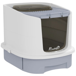 Litiera inchisa pentru pisici PawHut D31-102V00GY (Grey/White) Thumb