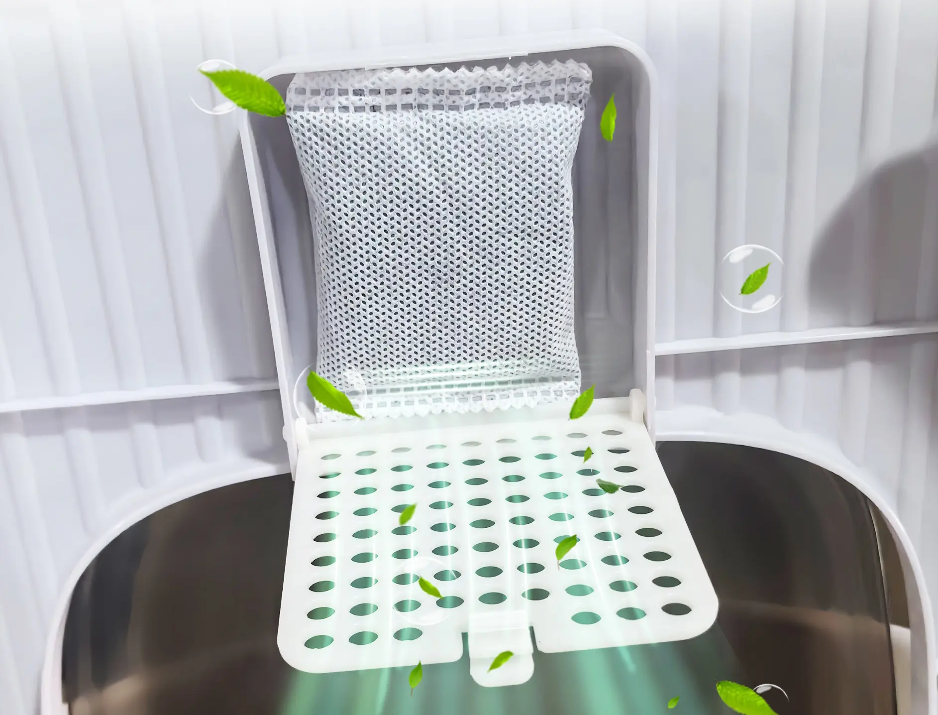 Litiera inchisa pentru pisici PawHut D31-102V00GY (Grey/White) - 7