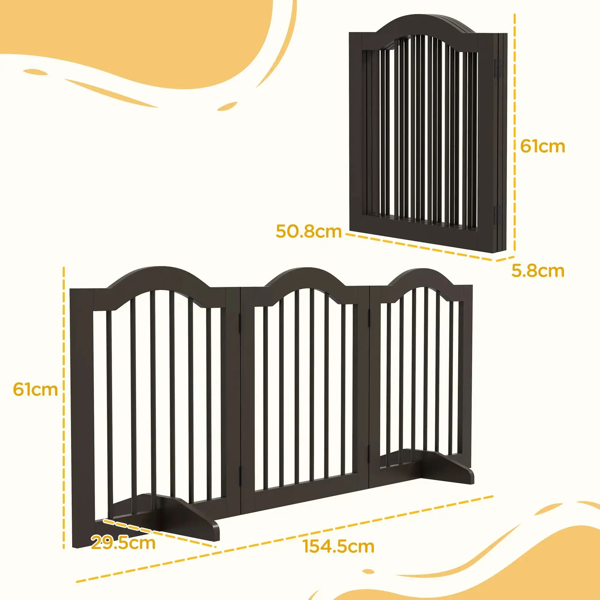 Bariera de siguranta pentru caini PawHut D06-048V01CF (Brown) - 5
