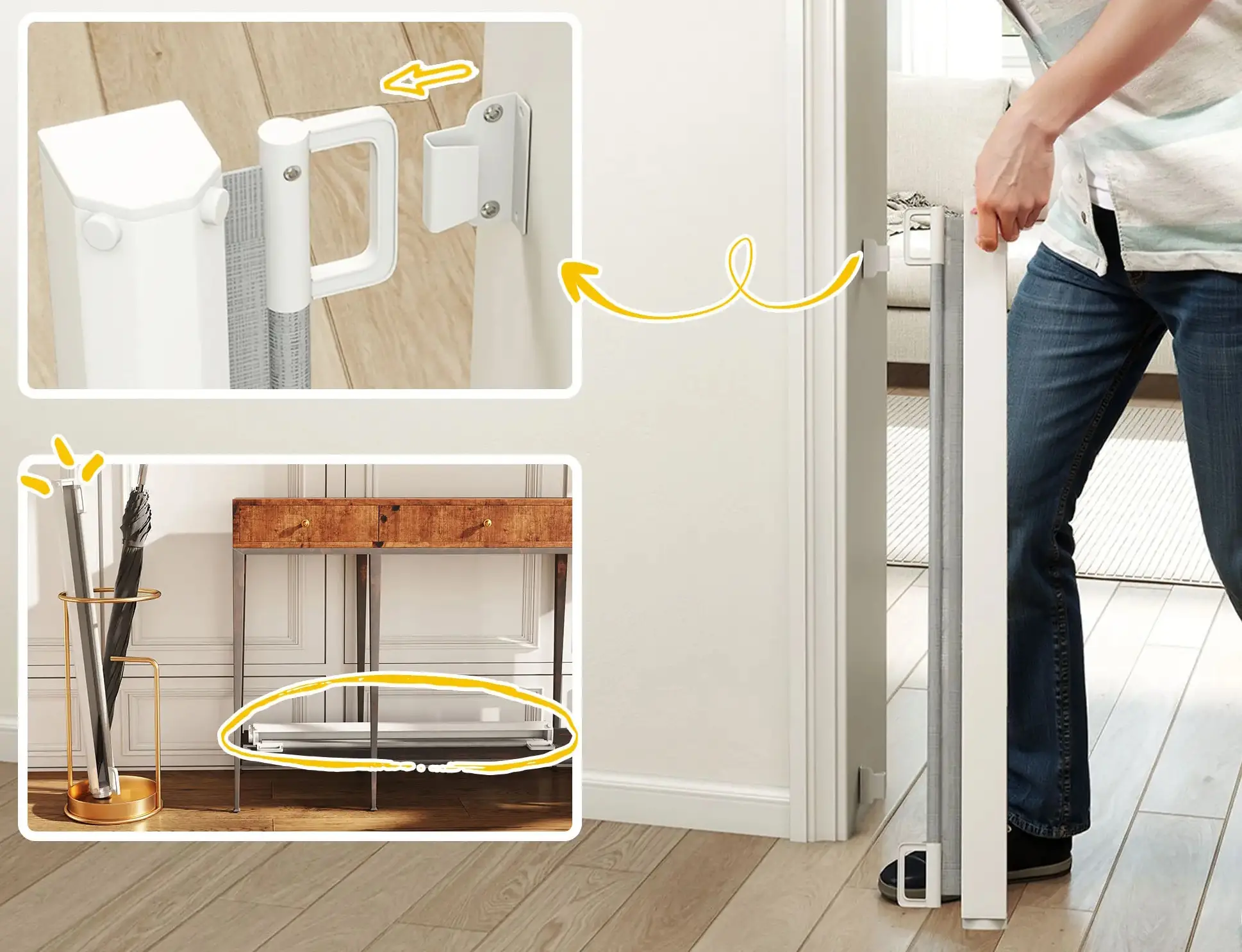 Защитный барьер для собак PawHut D06-071V01 (Grey/White) - 7