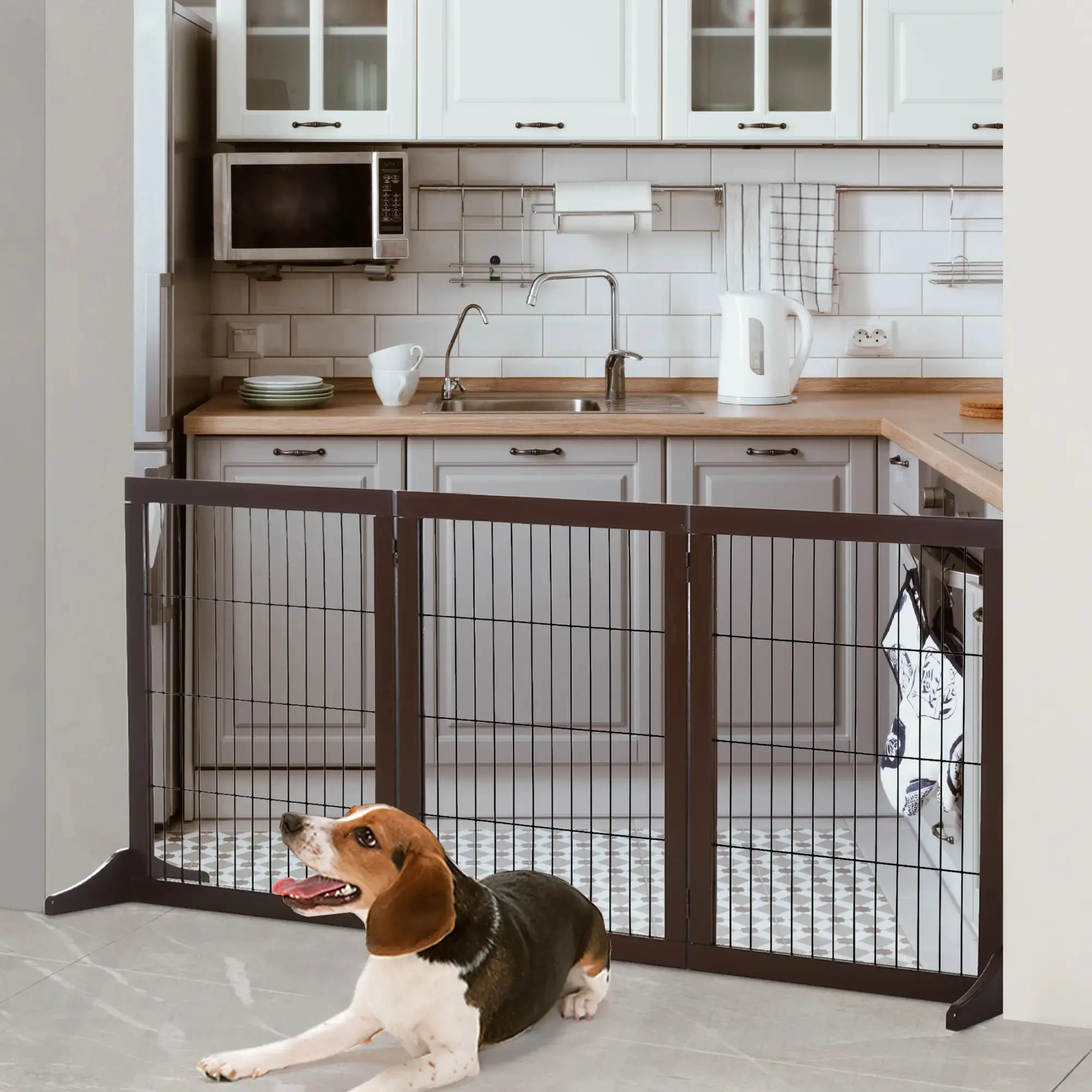 Защитный барьер для собак PawHut D06-080 (Brown) - 9