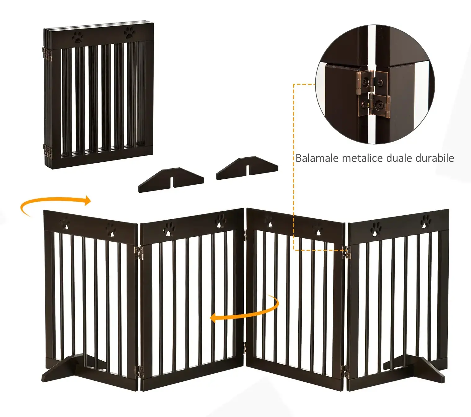 Защитный барьер для собак PawHut D06-084BN (Brown) - 4