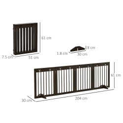 Защитный барьер для собак PawHut D06-084BN (Brown) Thumb