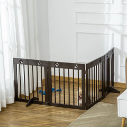 Защитный барьер для собак PawHut D06-084BN (Brown) Thumb