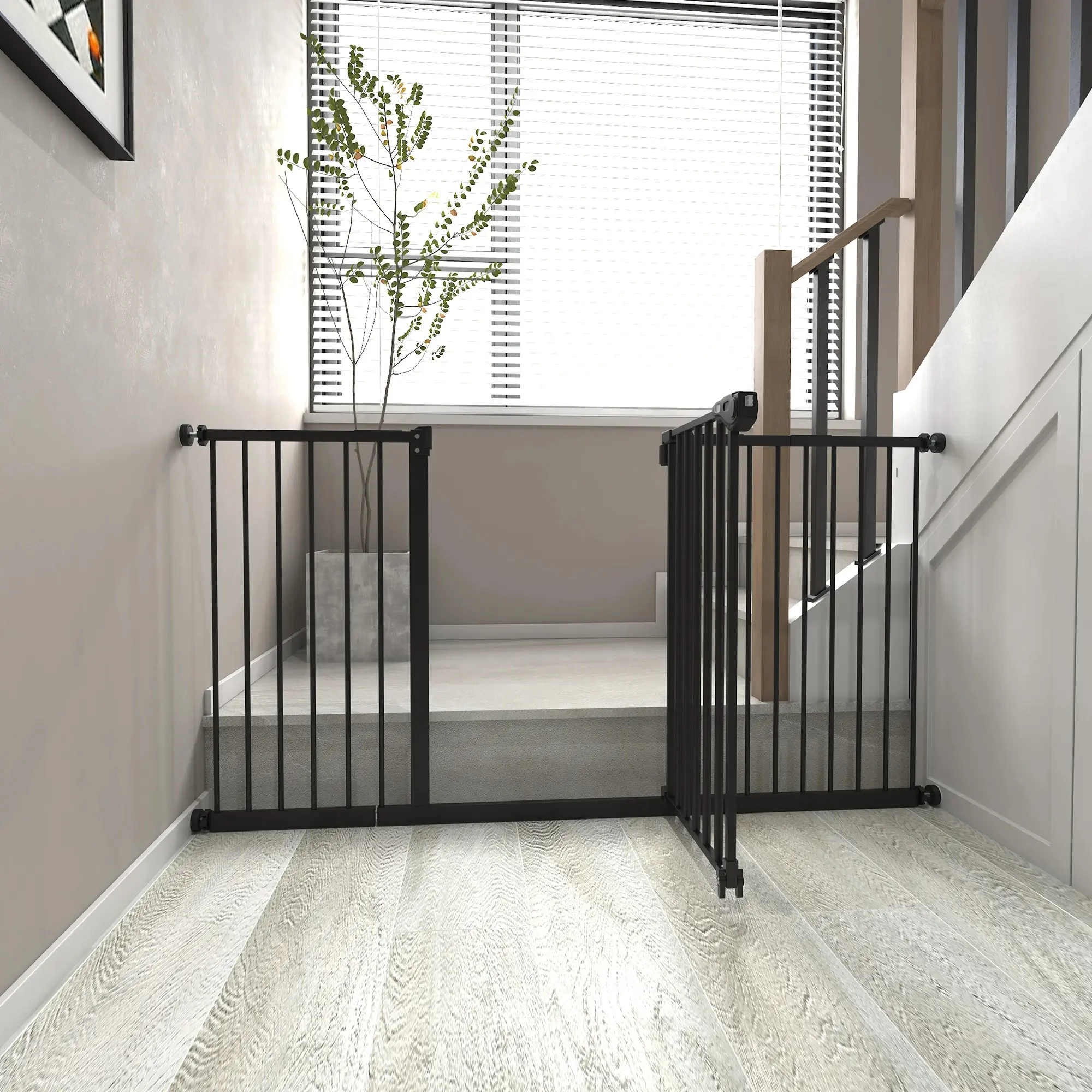 Bariera de siguranta pentru caini PawHut D06-096 (Black) - 6