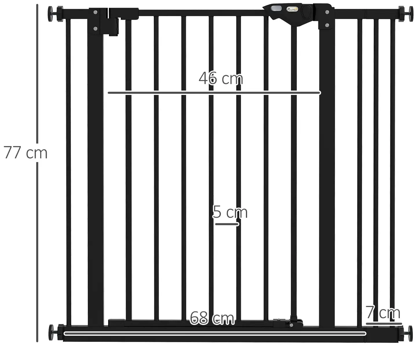 Bariera de siguranta pentru caini PawHut D06-096V02BK (Black) - 5