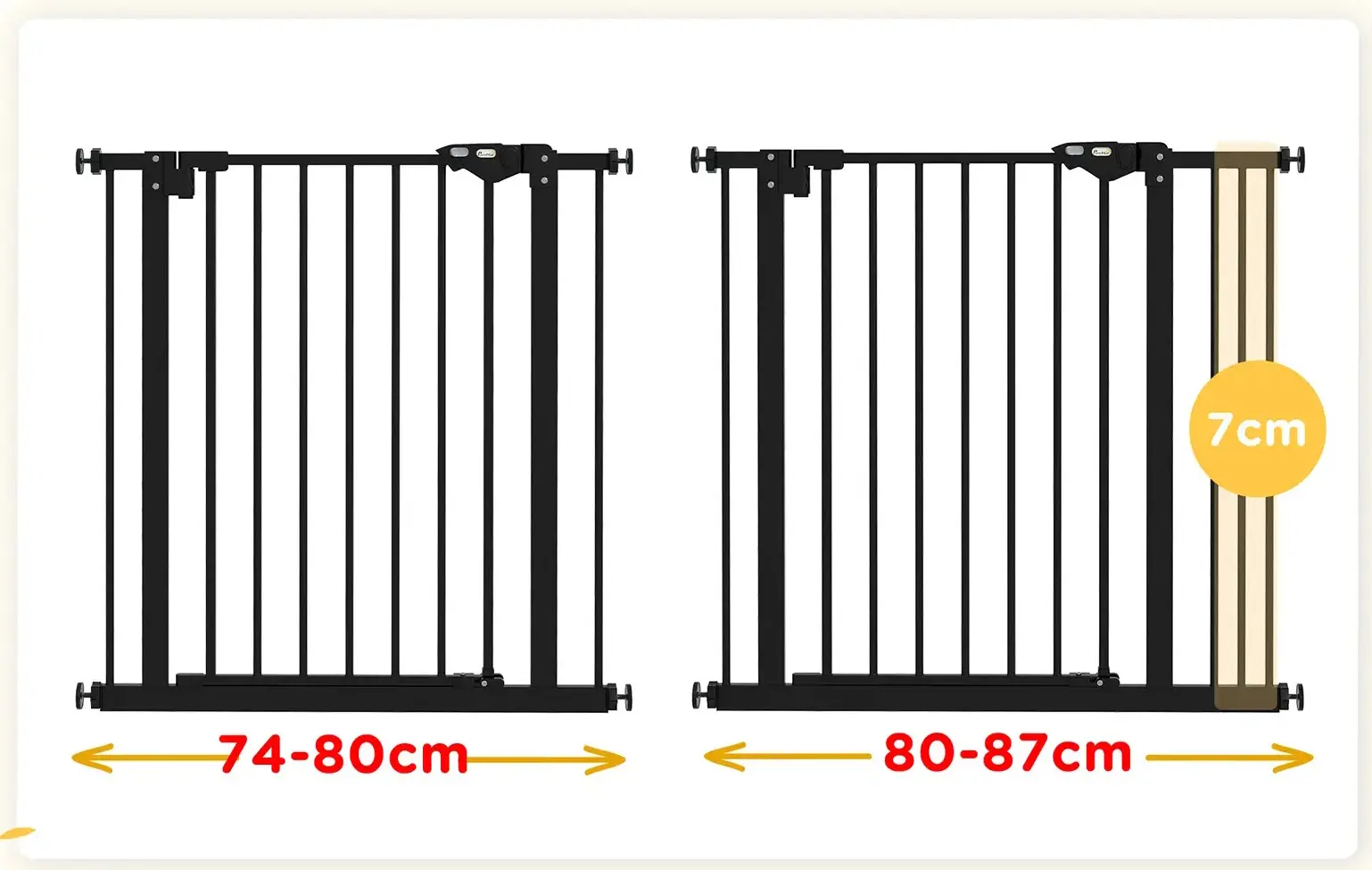 Bariera de siguranta pentru caini PawHut D06-096V02BK (Black) - 7