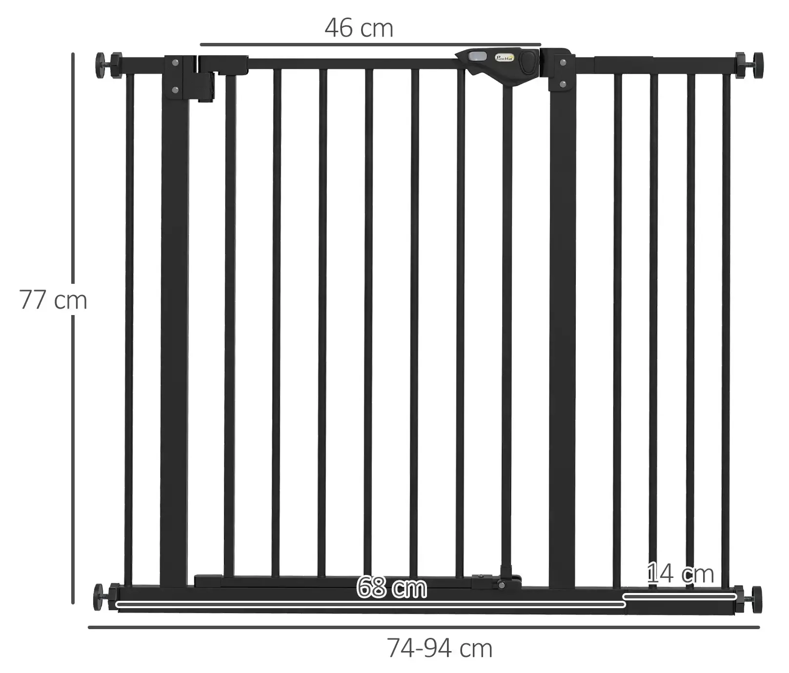 Bariera de siguranta pentru caini PawHut D06-096V03BK (Black) - 4