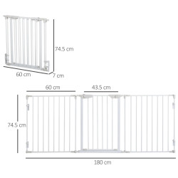 Bariera de siguranta pentru caini PawHut D06-100V01WT (White) Thumb