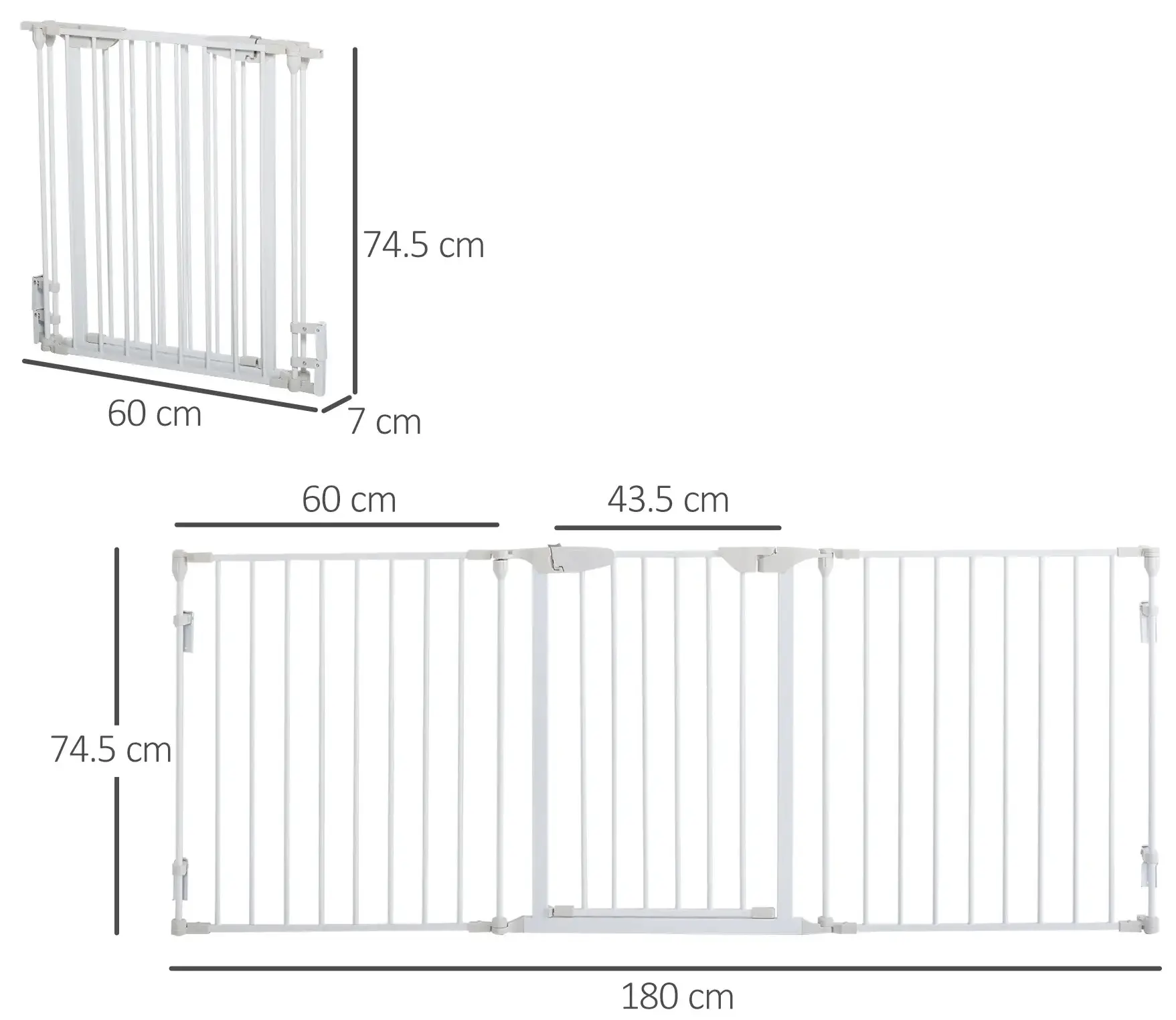 Bariera de siguranta pentru caini PawHut D06-100V01WT (White) - 3