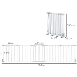 Bariera de siguranta pentru caini PawHut D06-100WT (White) Thumb