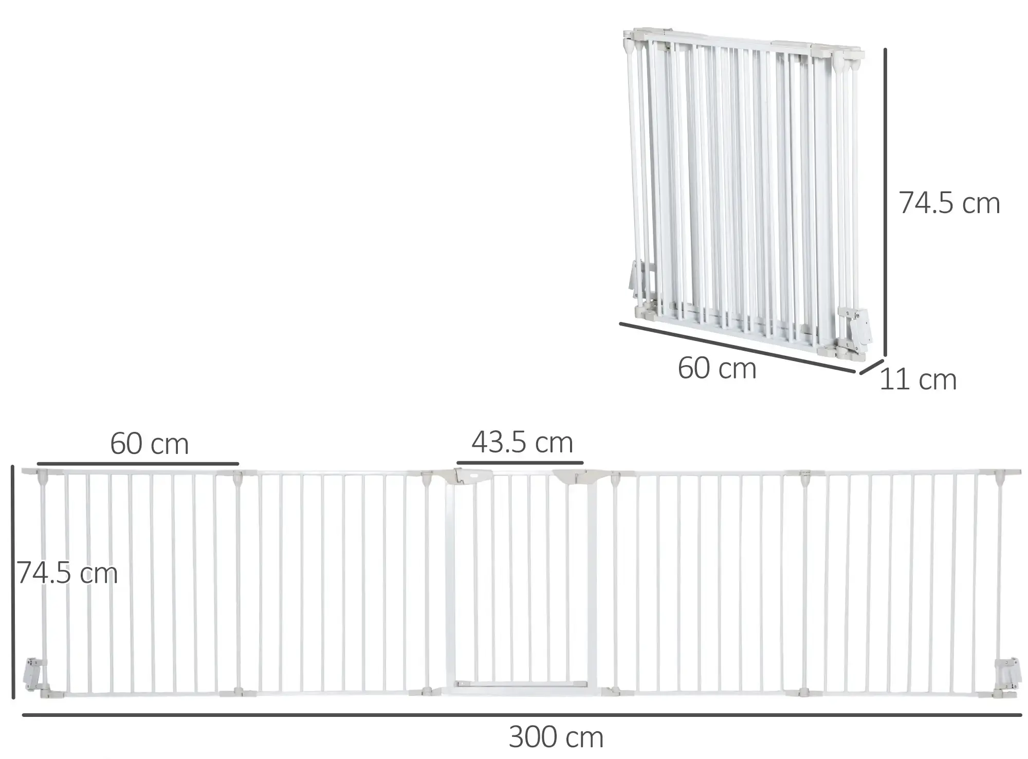 Bariera de siguranta pentru caini PawHut D06-100WT (White) - 4