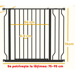Bariera de siguranta pentru caini PawHut D06-109V00BK (Black) Thumb