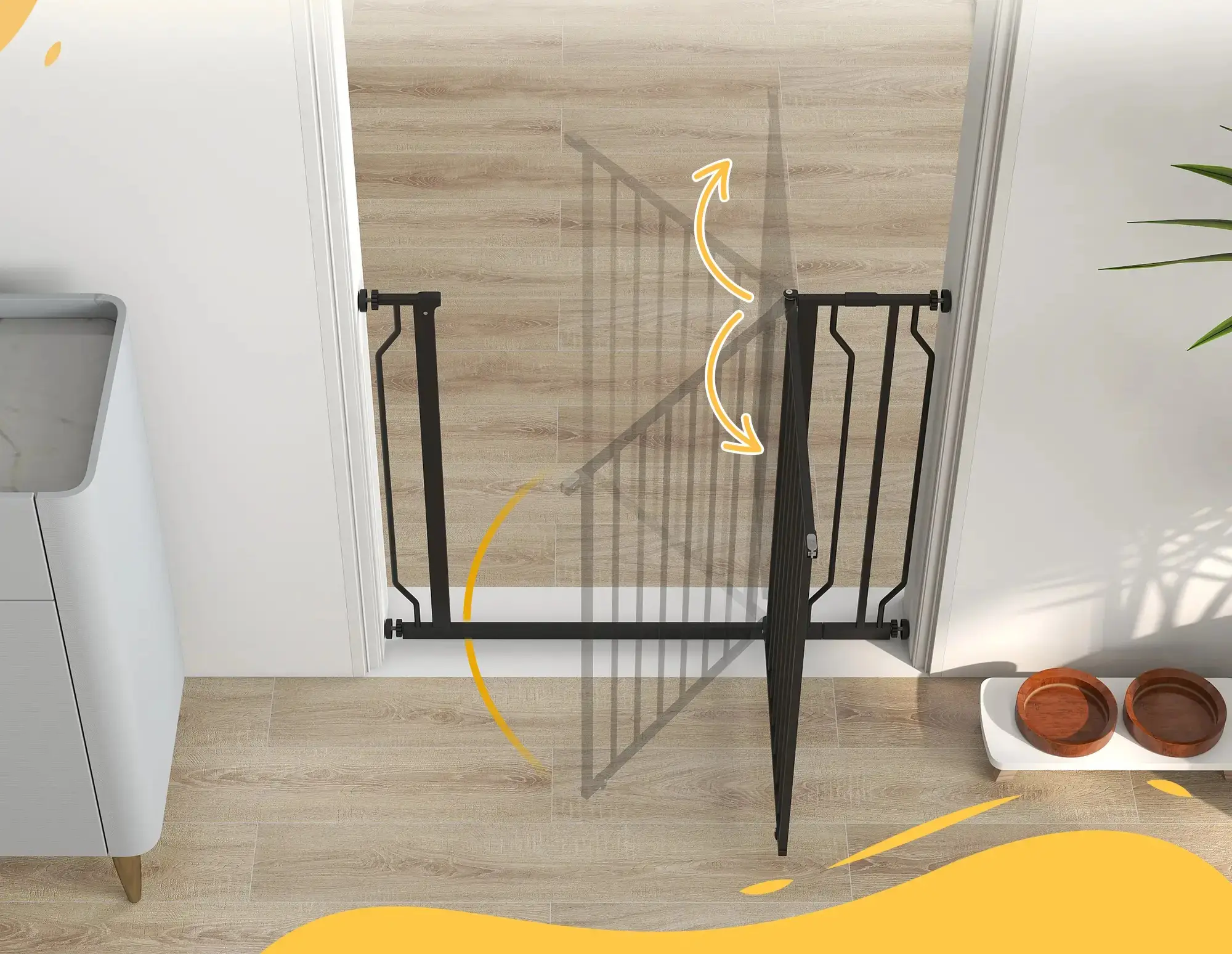 Bariera de siguranta pentru caini PawHut D06-109V00BK (Black) - 5