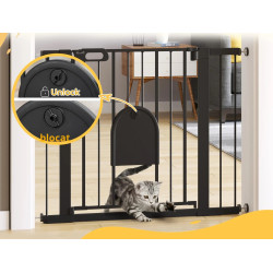 Bariera de siguranta pentru caini PawHut D06-110V01BK (Black) Thumb
