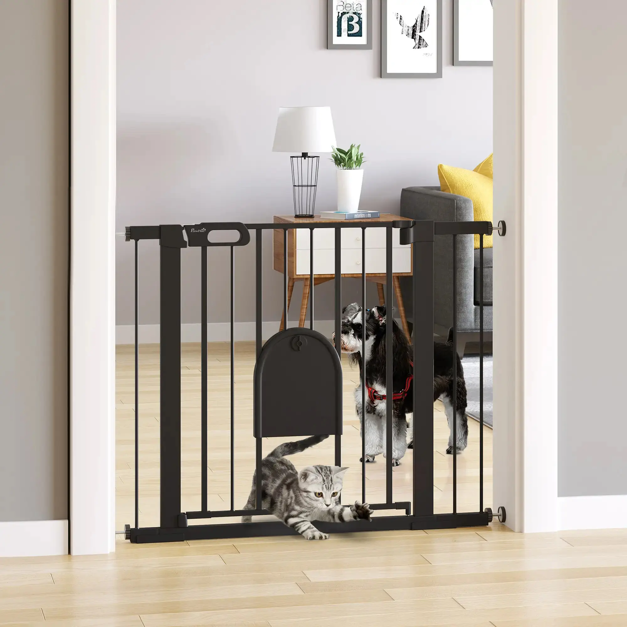 Bariera de siguranta pentru caini PawHut D06-110V01BK (Black) - 7