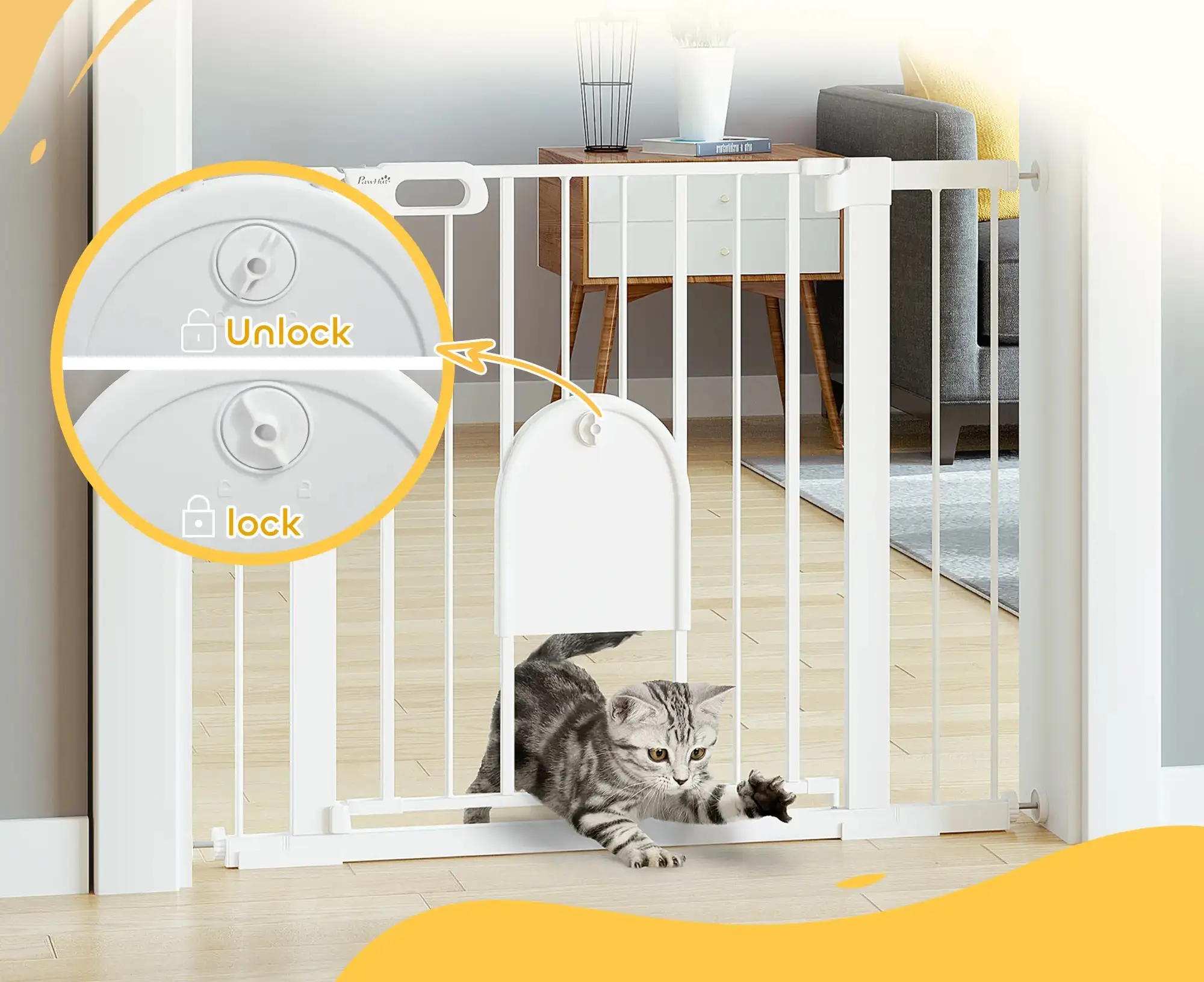 Защитный барьер для собак PawHut D06-110V01WT (White) - 6