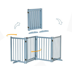 Bariera de siguranta pentru caini PawHut D06-117GY (Blue-grey) Thumb