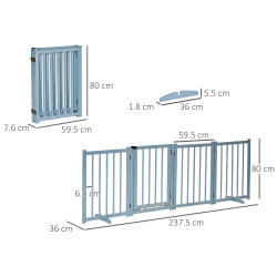 Bariera de siguranta pentru caini PawHut D06-117GY (Blue-grey) Thumb