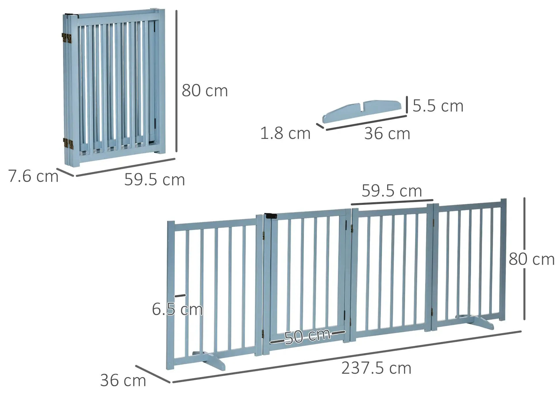 Bariera de siguranta pentru caini PawHut D06-117GY (Blue-grey) - 4