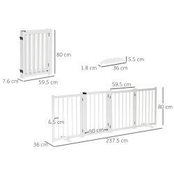 Защитный барьер для собак PawHut D06-117WT (White) Thumb