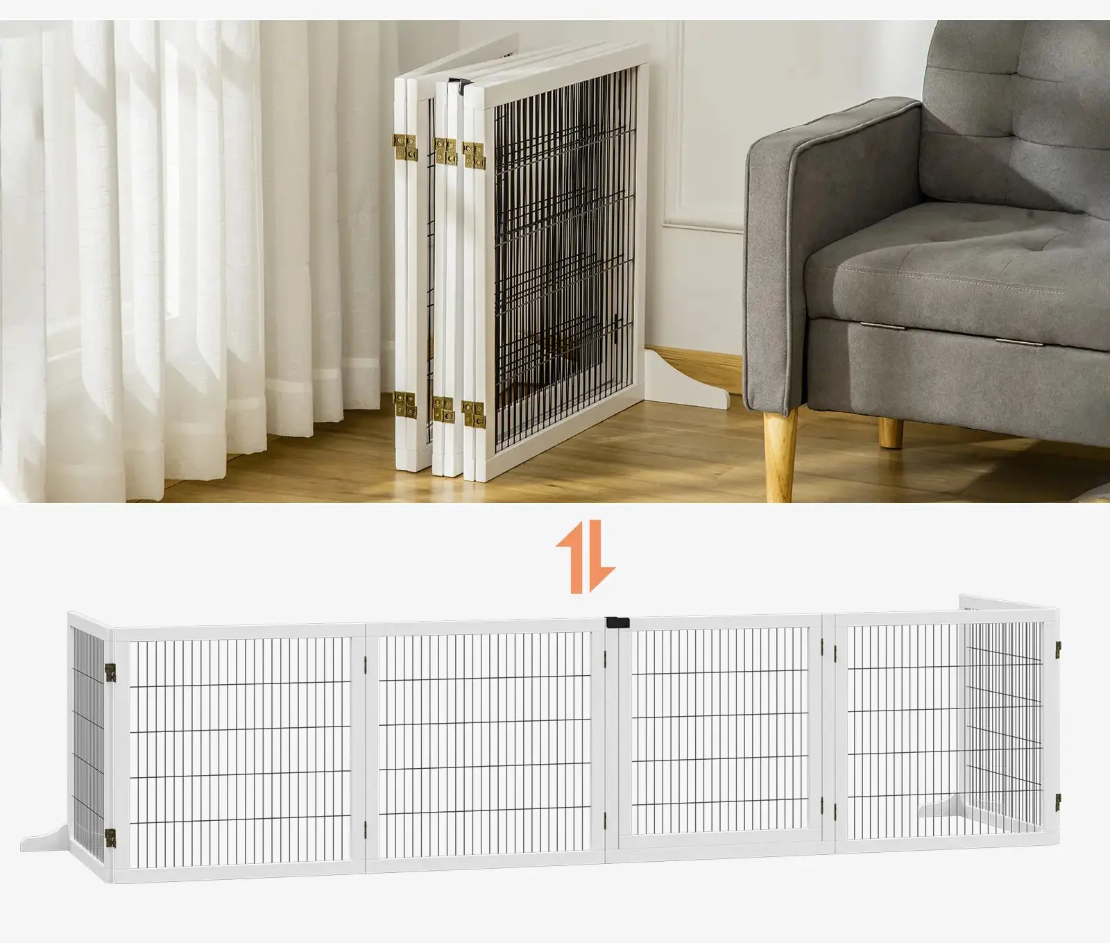 Bariera de siguranta pentru caini PawHut D06-118WT (White) - 4