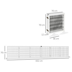 Bariera de siguranta pentru caini PawHut D06-118WT (White) Thumb