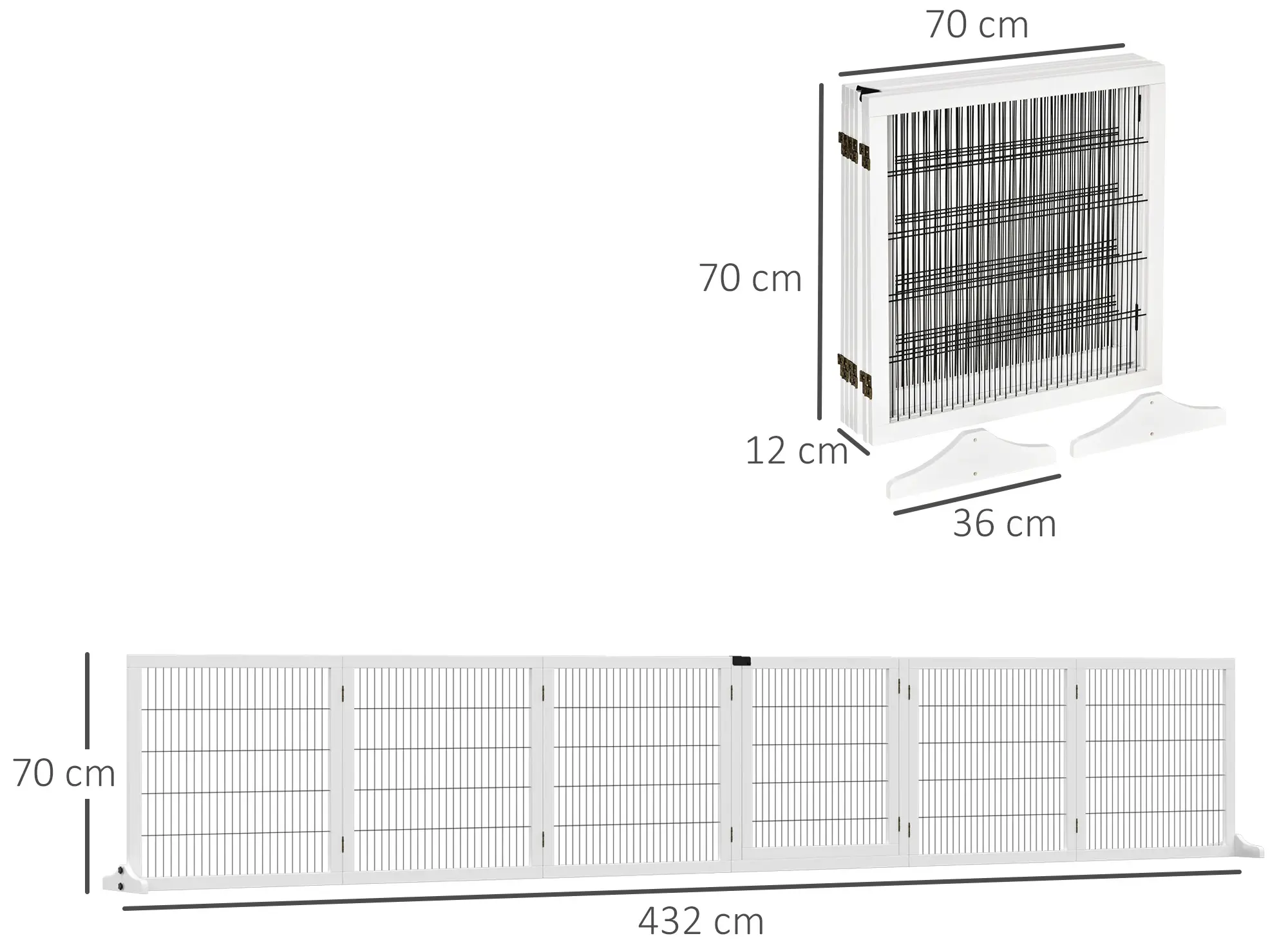 Bariera de siguranta pentru caini PawHut D06-118WT (White) - 5