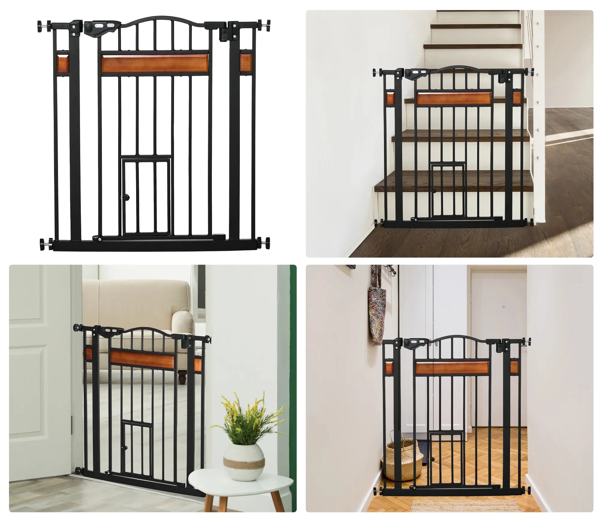 Bariera de siguranta pentru caini PawHut D06-121 (Black) - 3