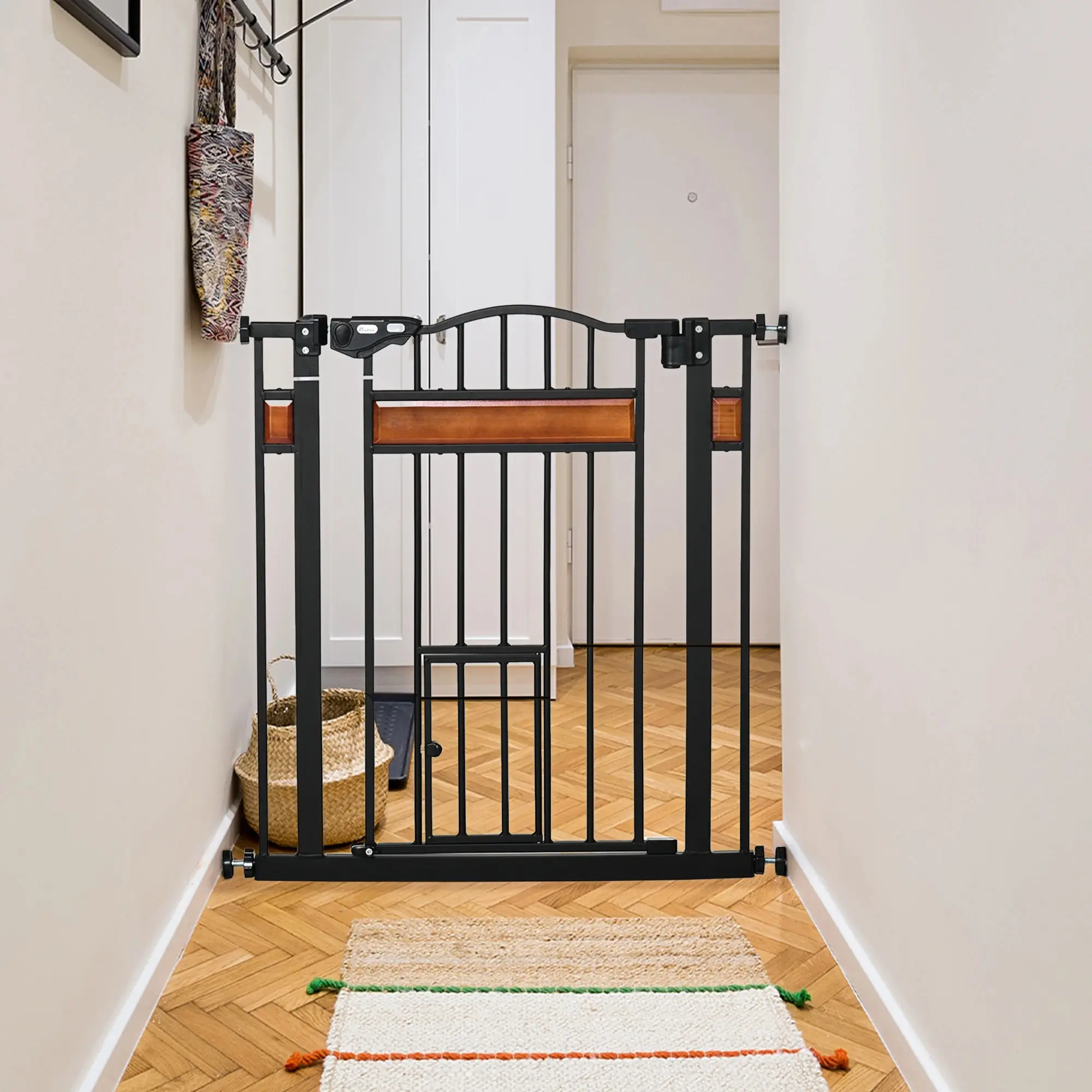 Bariera de siguranta pentru caini PawHut D06-121 (Black) - 7