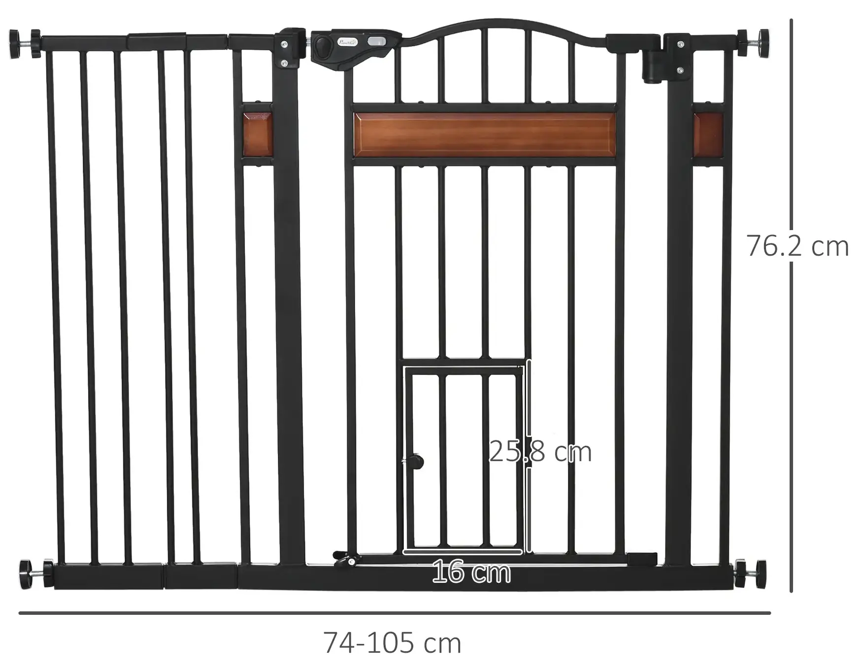 Bariera de siguranta pentru caini PawHut D06-121V01 (Black) - 3
