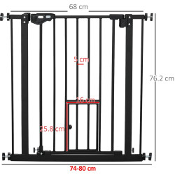 Bariera de siguranta pentru caini PawHut D06-122BK (Black) Thumb