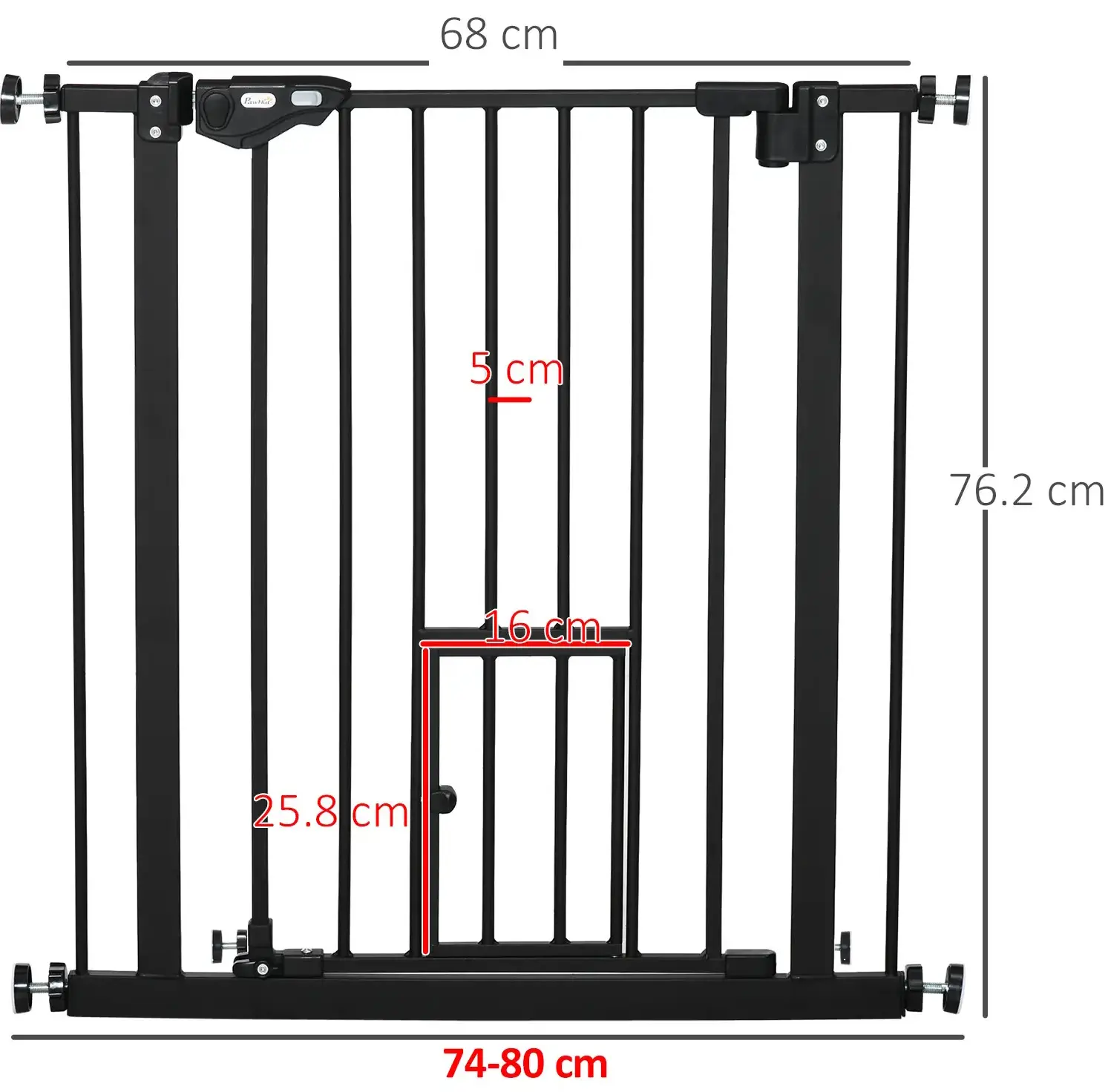 Bariera de siguranta pentru caini PawHut D06-122BK (Black) - 3