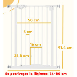 Bariera de siguranta pentru caini PawHut D06-123 (White) Thumb