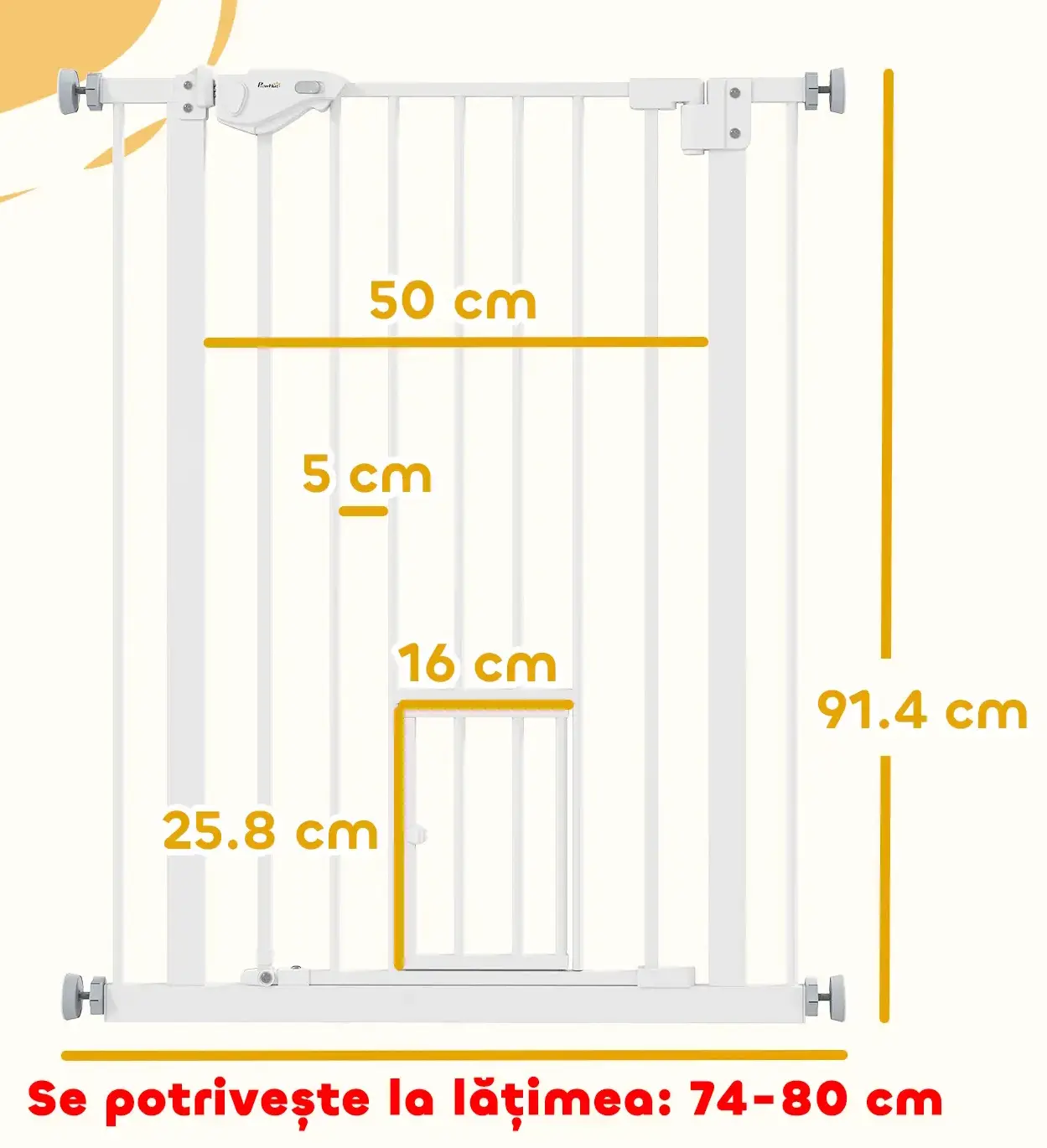 Bariera de siguranta pentru caini PawHut D06-123 (White) - 4