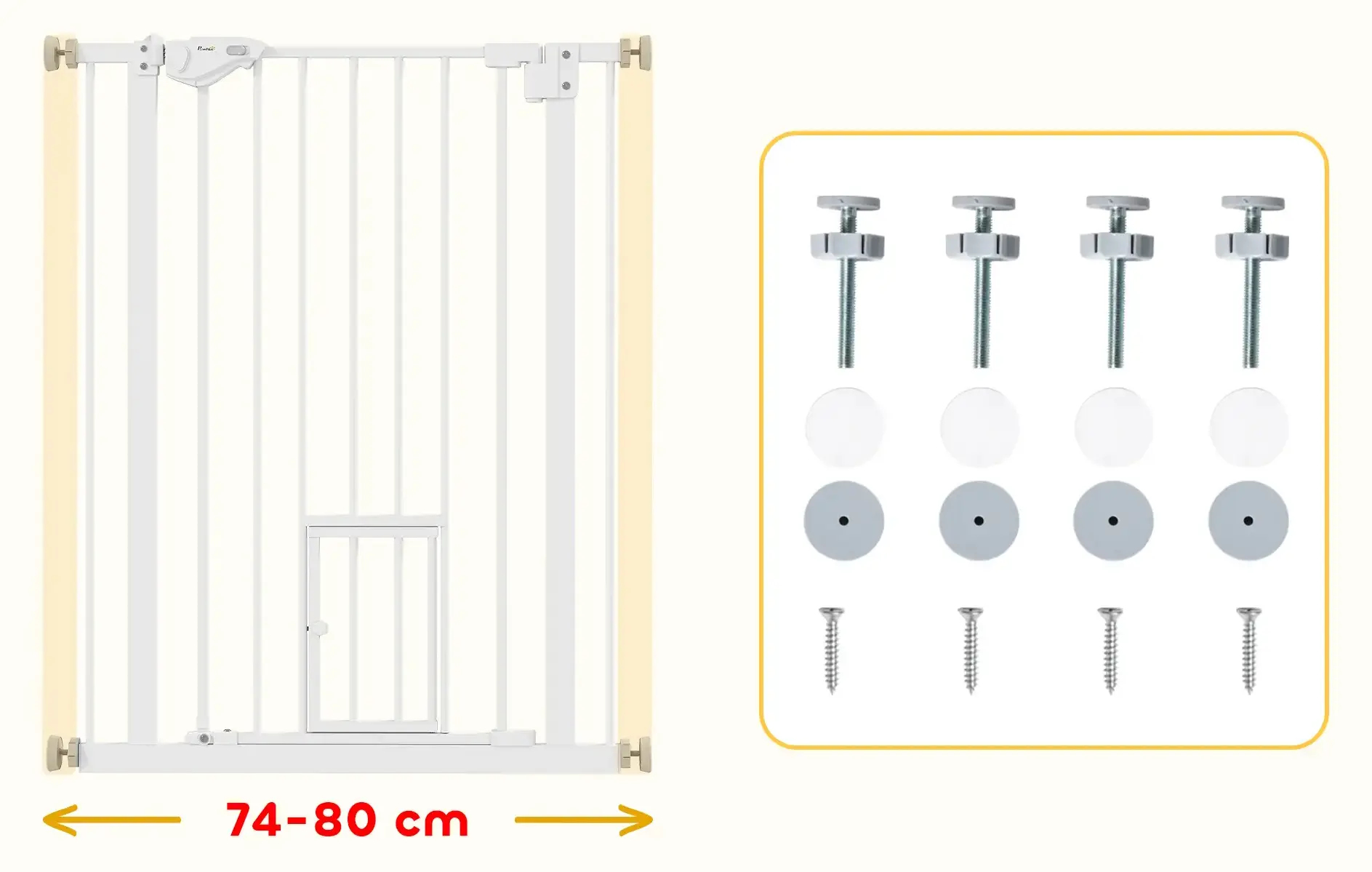 Bariera de siguranta pentru caini PawHut D06-123 (White) - 5