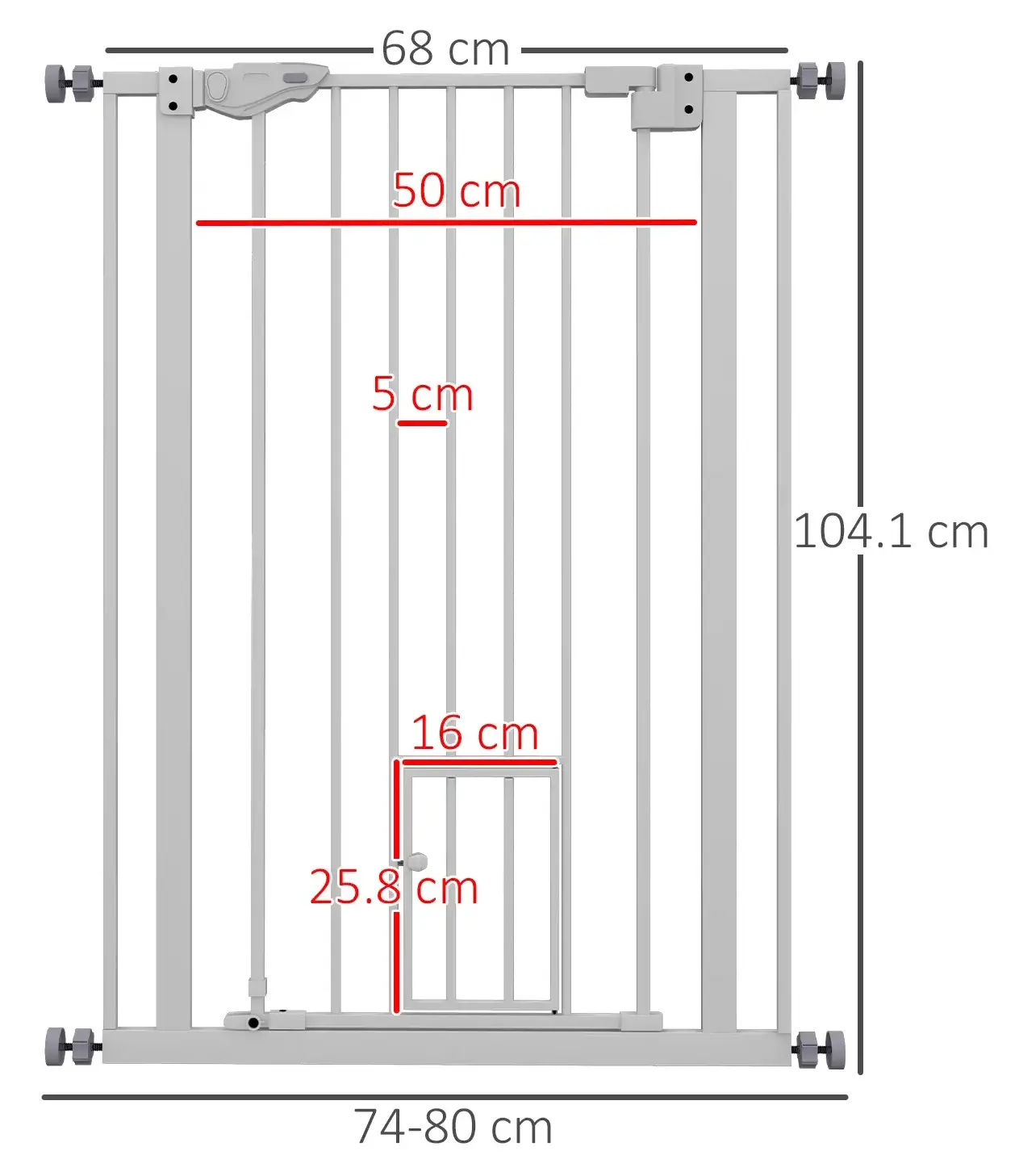 Bariera de siguranta pentru caini PawHut D06-124V00WT (White) - 4