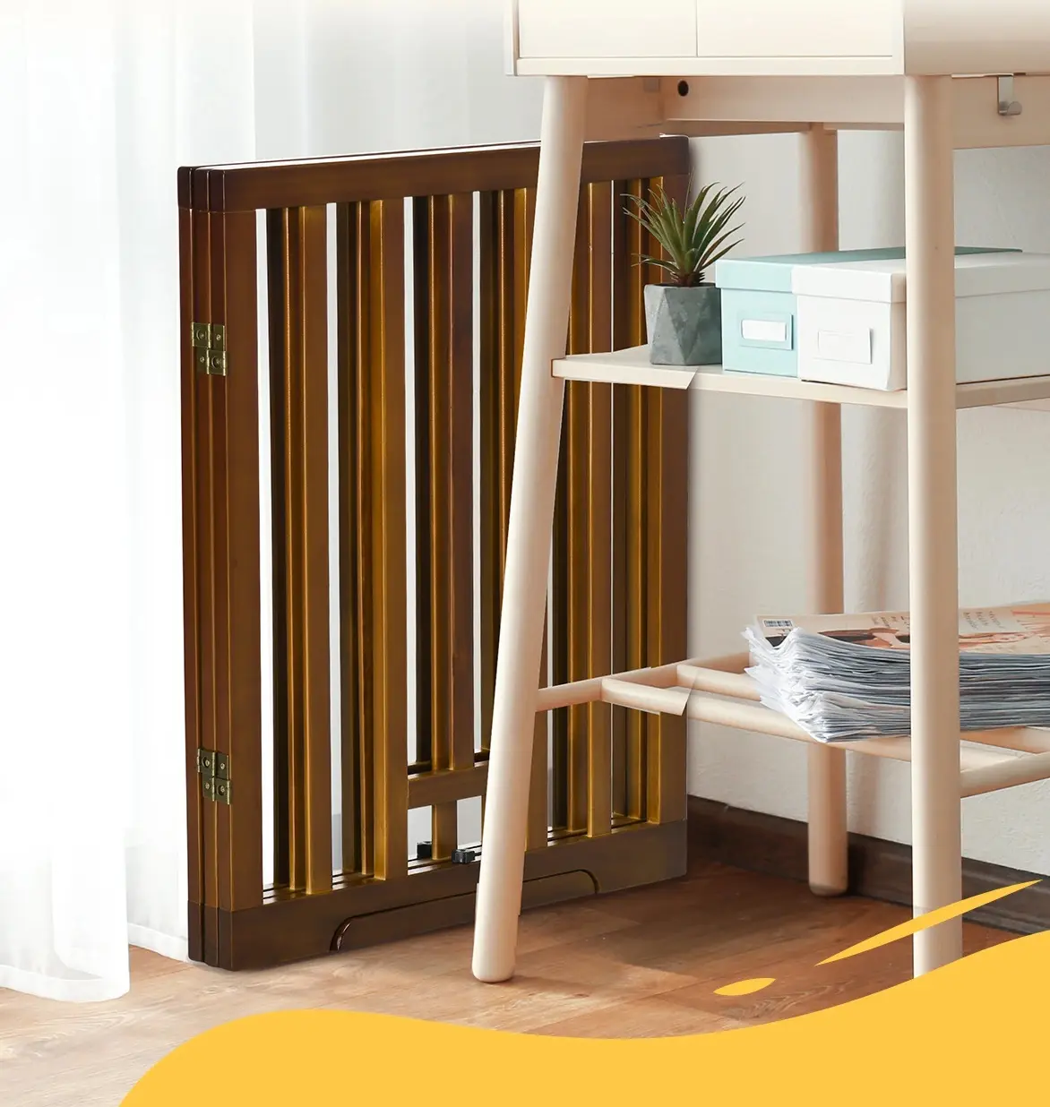 Защитный барьер для собак PawHut D06-152V01CF (Brown) - 8