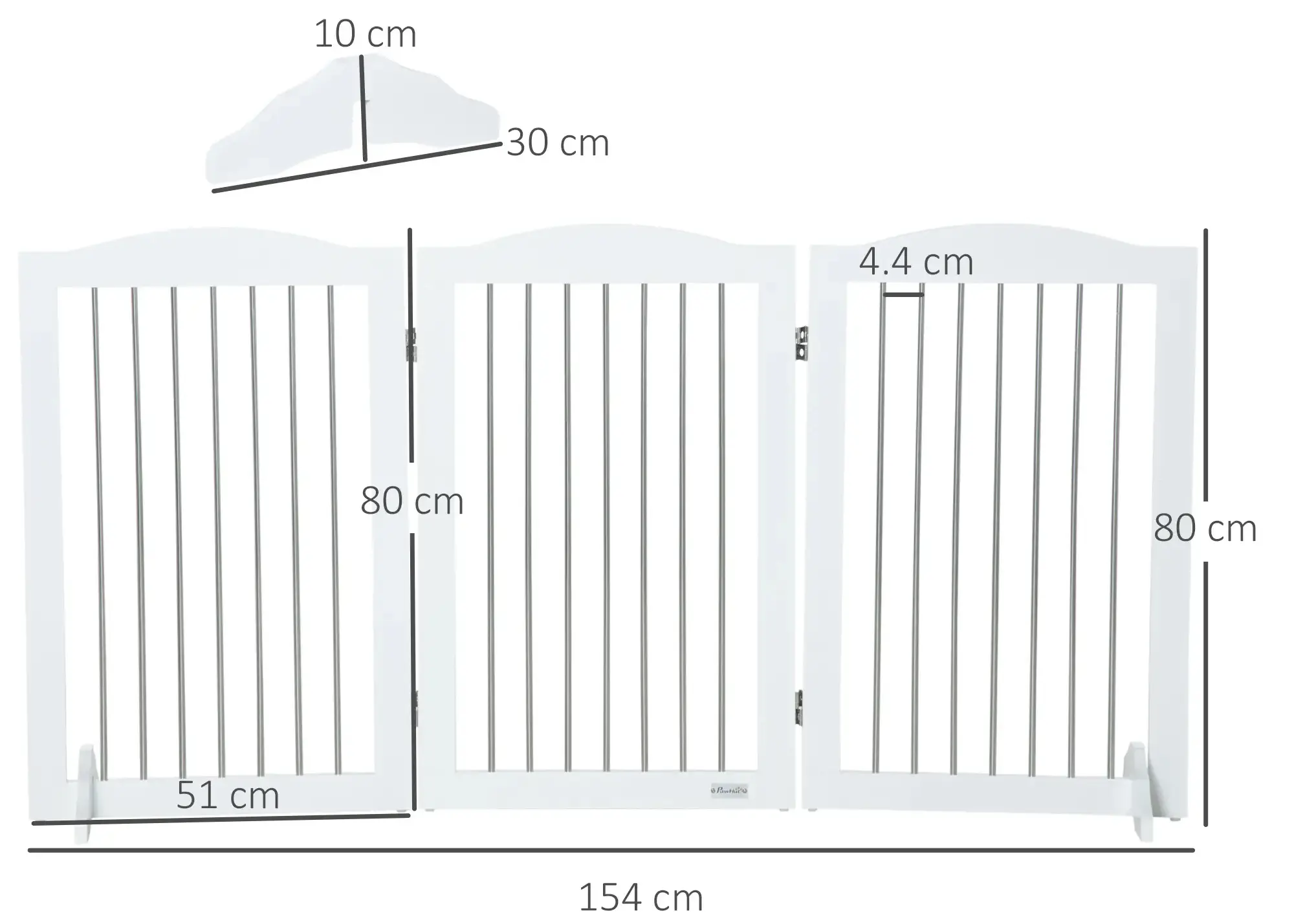 Защитный барьер для собак PawHut D06-168V00WT (White) - 3
