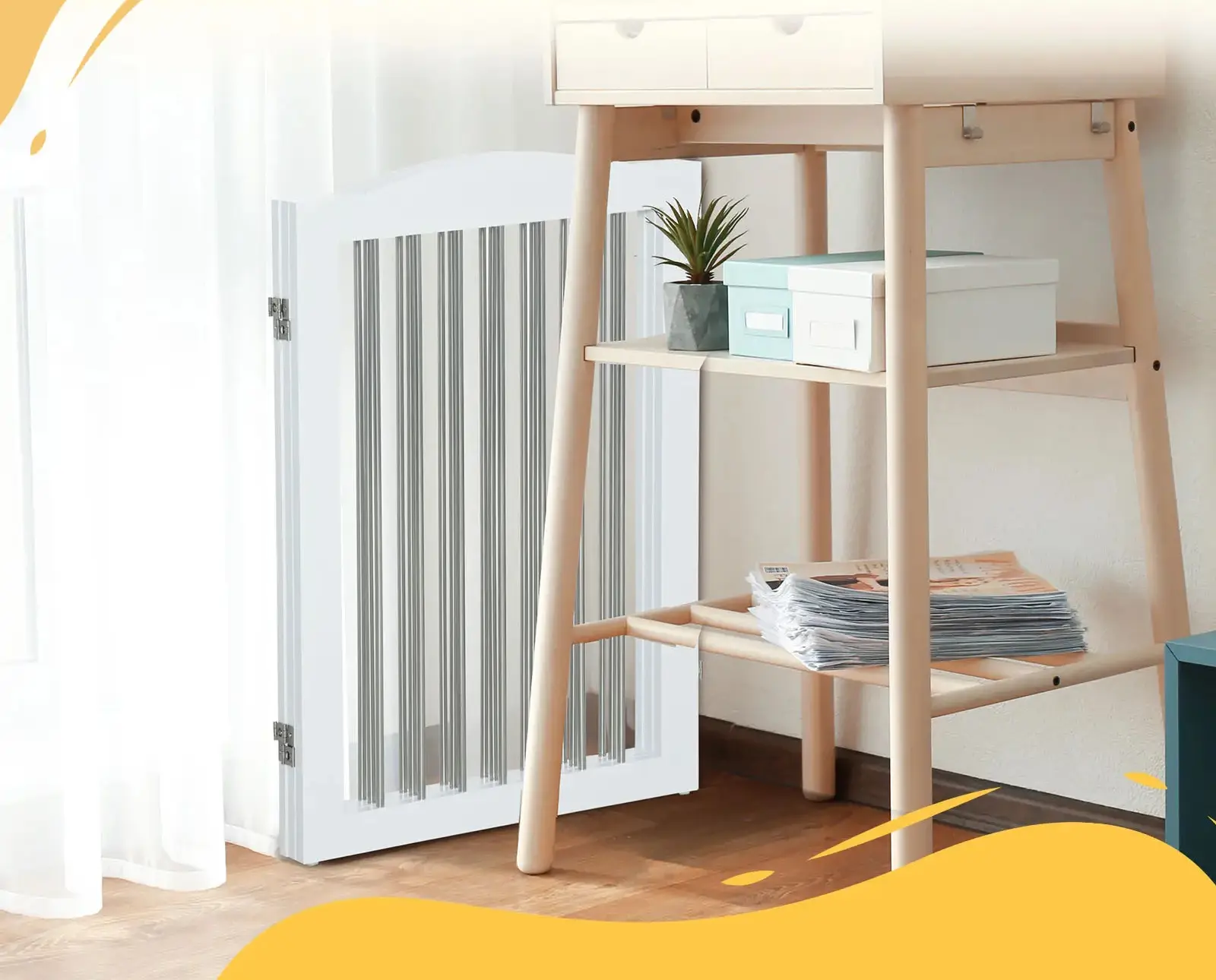 Защитный барьер для собак PawHut D06-168V00WT (White) - 8