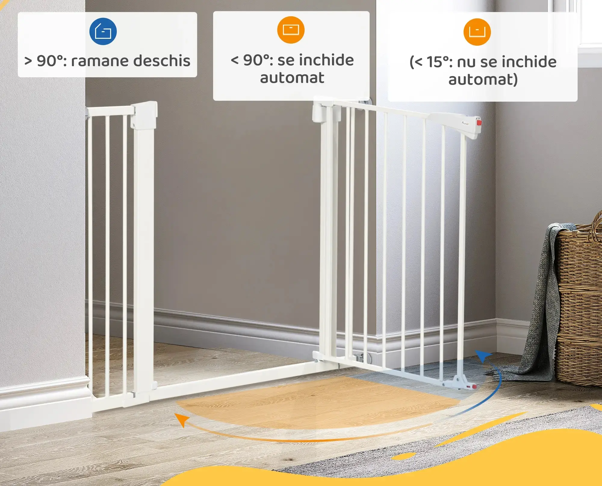 Bariera de siguranta pentru caini PawHut D06-176V00WT (White) - 4