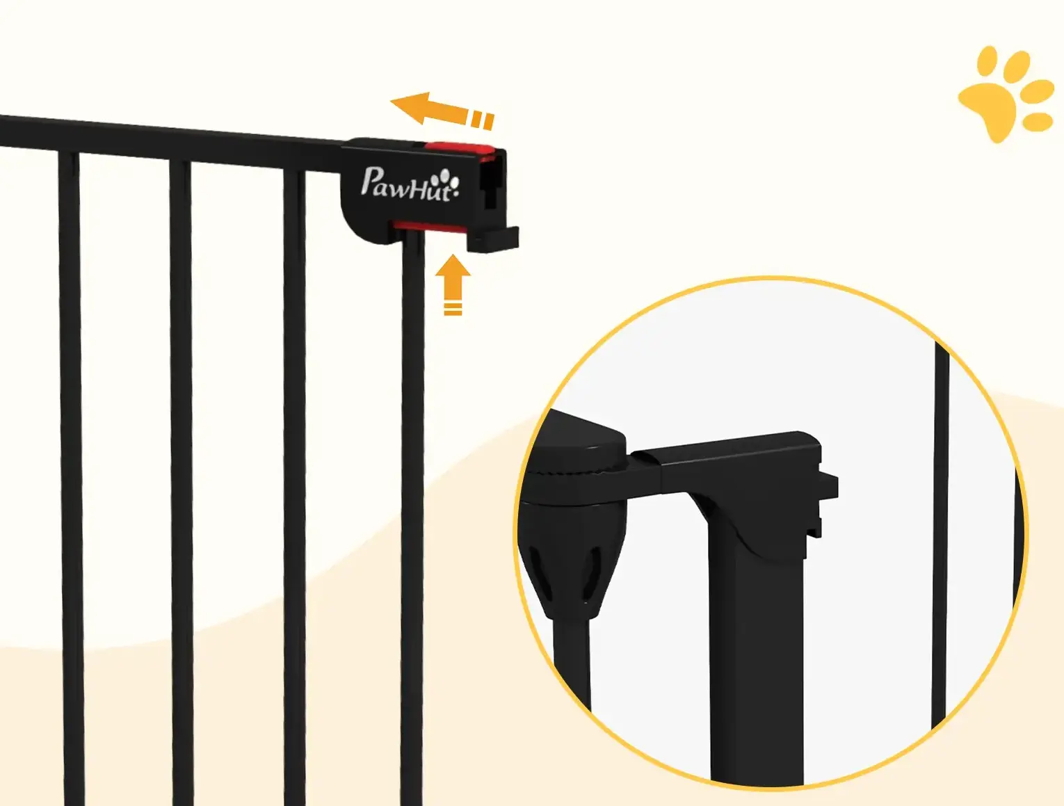 Bariera de siguranta pentru caini PawHut D06-186V00BK (Black) - 7