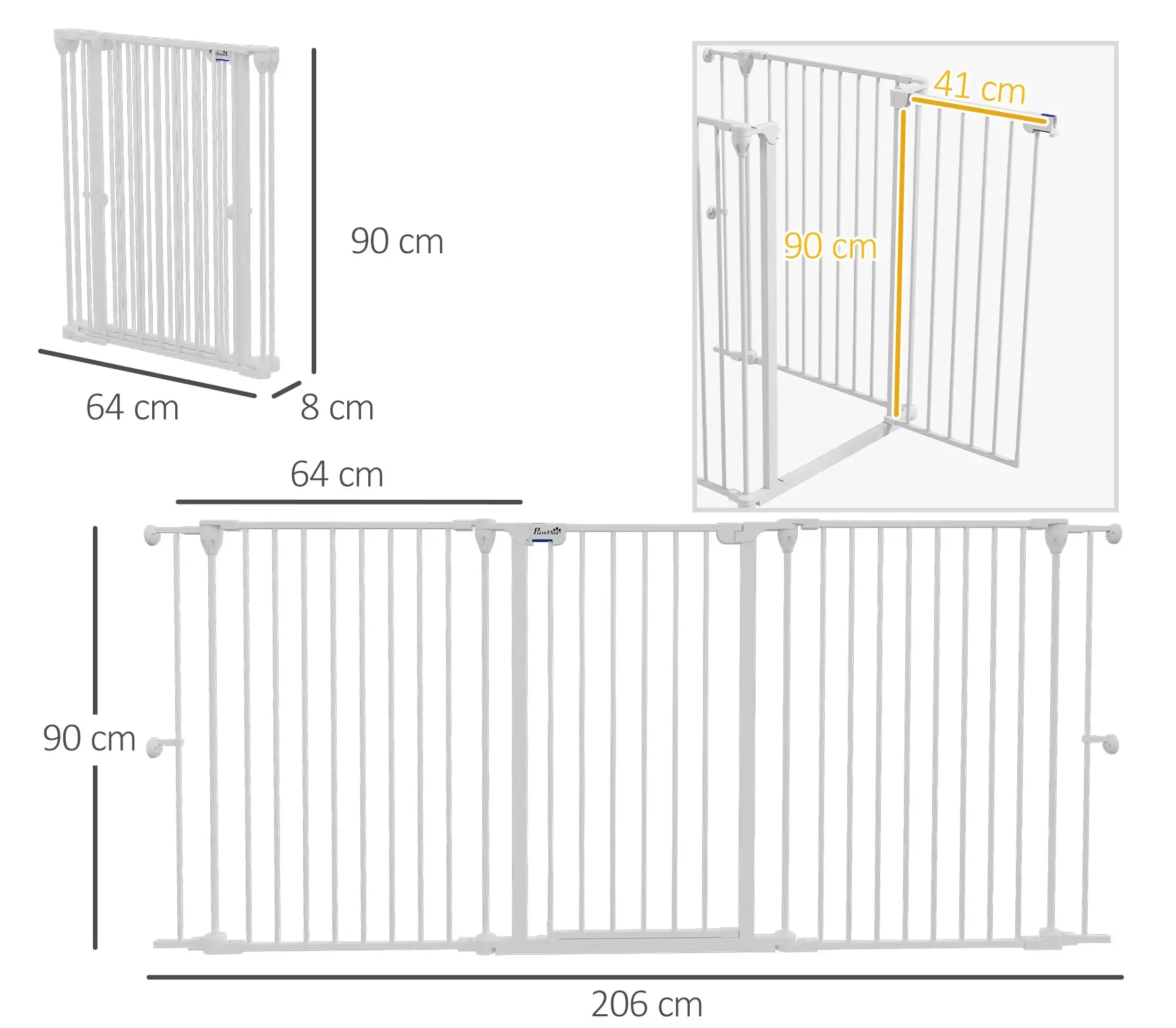 Защитный барьер для собак PawHut D06-186V00WT (White) - 4