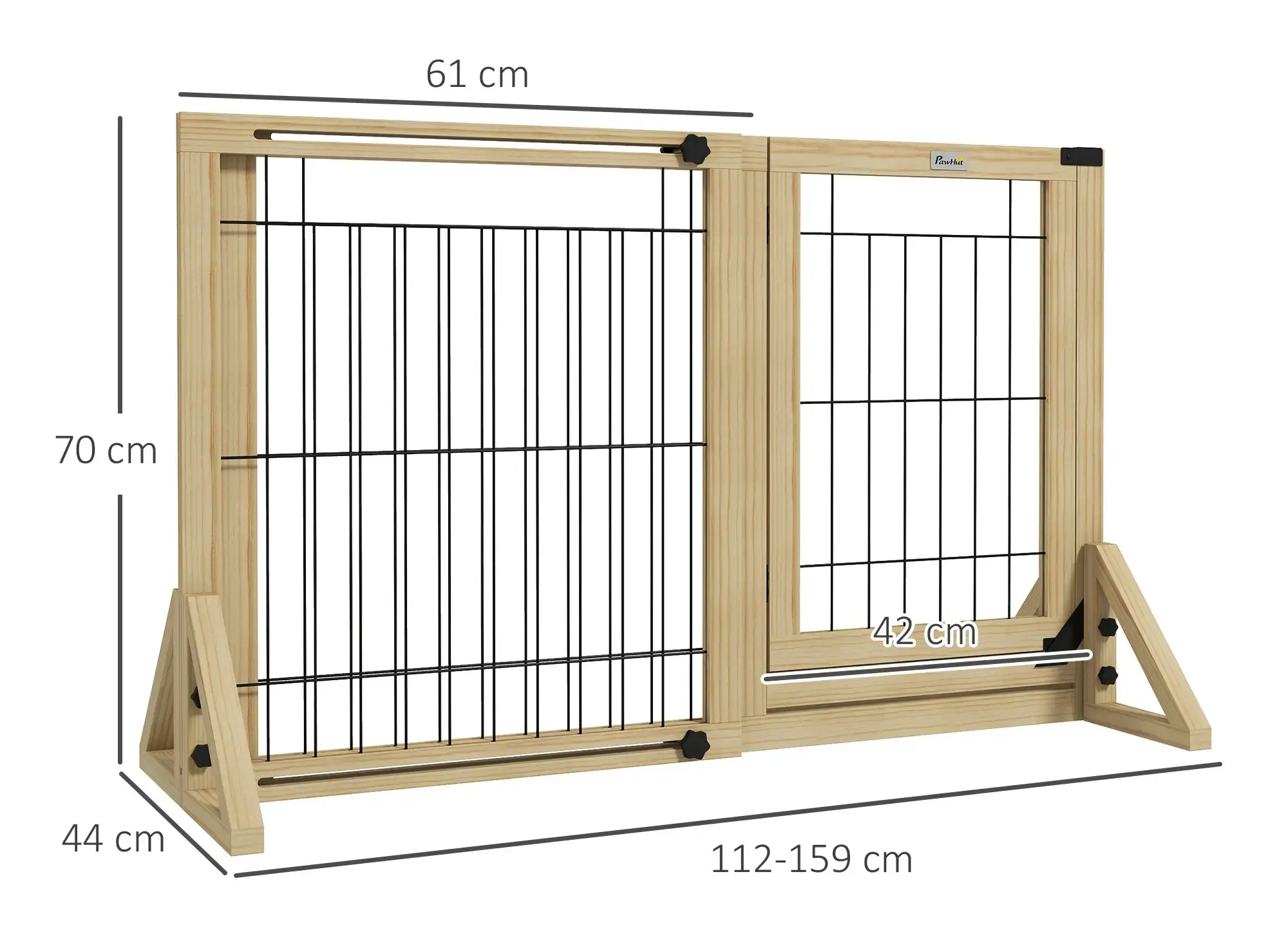 Bariera de siguranta pentru caini PawHut D06-191V00ND (Natural) - 3